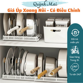 Giá úp xoong nồi kệ úp vung nồi đồ gia dụng sơn tĩnh điện có thể điều chinh chiều dài