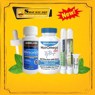 Combo Nâng Cao Hỗ Trợ Mọc Tóc DHT HairOmega + Minoxidil + LCLT + Retinol + Peo mix