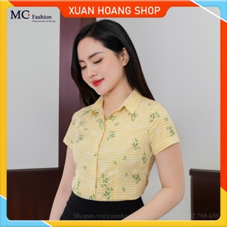 Áo sơ mi công sở nữ tay ngắn mc fashion a736