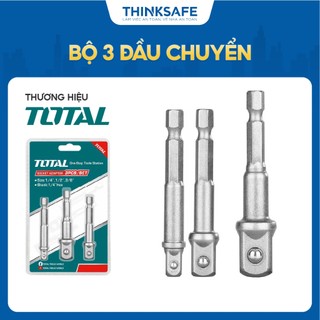 Bộ 3 đầu chuyển tuýp lục giác sang đầu vuông total tac273651, đầu tuýp lục giác 1/4 inch, chất liệu: 50bv30 - thinksafe