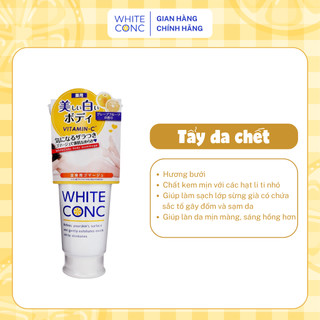 Kem tẩy tế bào chết body dưỡng trắng toàn thân WHITE CONC 180g nội địa nhật chính hãng