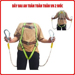 Dây đai an toàn toàn thân 2 móc thép, Dây đai an toàn làm việc trên cao
