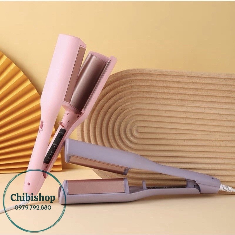 Máy Uốn Tóc Xoăn Sóng Nước Hippie 32mm Chất Liệu Cao Cấp, Máy Làm Xoăn Sóng Nước Chỉnh Nhiệt