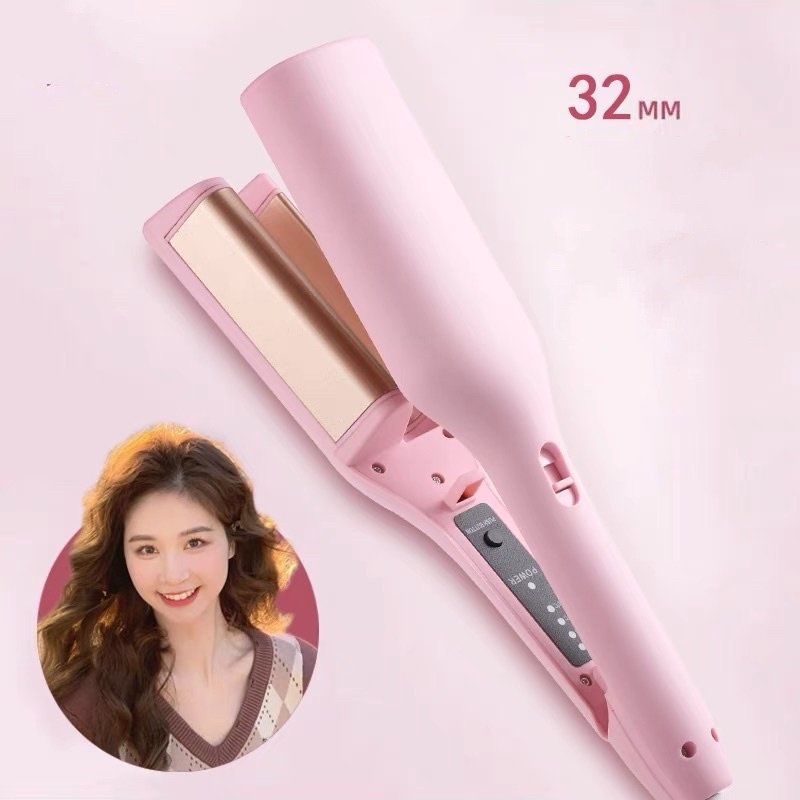 Máy Uốn Tóc Xoăn Sóng Nước Hippie 32mm Chất Liệu Cao Cấp, Máy Làm Xoăn Sóng Nước Chỉnh Nhiệt