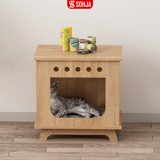 Nhà cho mèo nhà thú cưng gỗ mdf phủ melamin cao cấp thương hiệu sohja - gp205/gp203