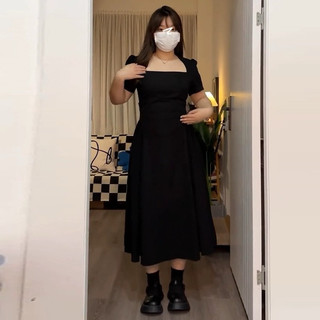 Váy Xếp Ly Cổ Vuông Bigsize Váy Mùa Hè Dành Cho Người Béo