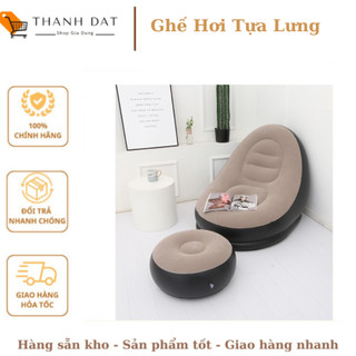 Ghế hơi tựa lưng bọc nhung - Ghế hơi tựa lưng thư giãn cao cấp - Bảo Hành 1 Năm