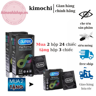 [copmbo 2 hộp 24 chiếc] Bao cao su kéo dài thời gian quan hệ Durex Perfoma mua 2 tặng 1