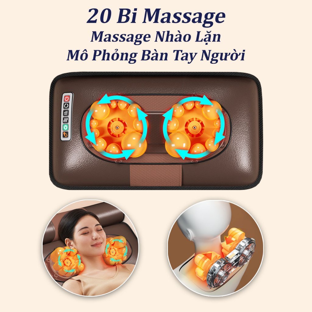 Đệm Massage toàn thân Hồng ngoại, Xoa bóp đảo chiều, Chườm nóng Thảo Dược,Thảm, Nệm, Gối Matxa Toàn Thân Cổ, Vai, G
