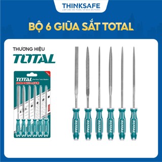 Bộ 6 giũa sắt Total THT91462 dài 140mm, dũa kim loại chất liệu cao cấp tay cầm thiết kế mềm mại thoải mái - Thinksafe