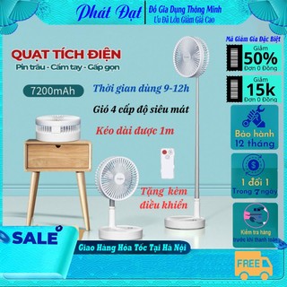 Quạt Gấp Gọn Thông Minh, Quạt Tích Điện Mini Để Bàn Văn Phòng, Pin Trâu 7200Mah Kiểu Dáng Nhỏ Gọn Tiện Lợi