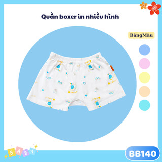 Quần ngắn sơ sinh đáy rộng in hình Babiboo BB140