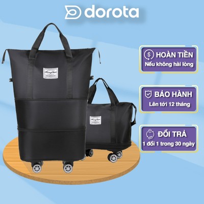 Túi đa năng 3 tầng gấp gọn có bánh xe kích thước lớn đi du lịch, về quê, công tác, kéo tay, cài vali 3TBX