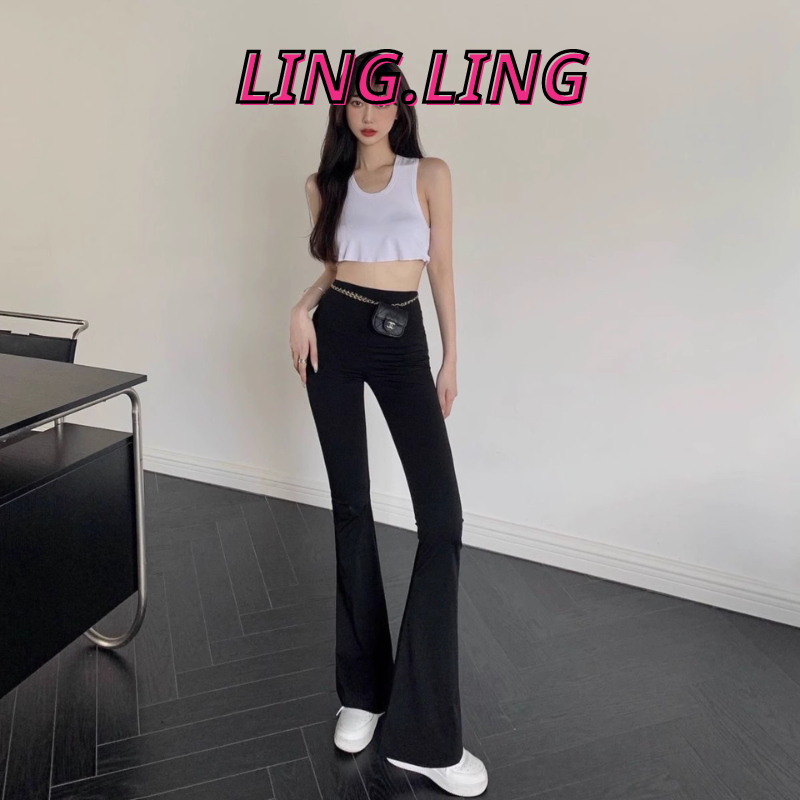 Quần Ống Loe Nữ Cạp Cao Dáng Vảy Vải Trượt Thái Vải Umi Cotton Form Gym Nâng Mông - Alsod