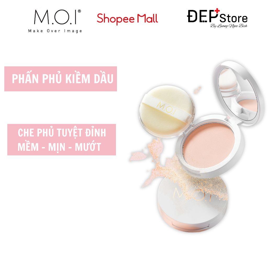 Phấn phủ M.O.I Cosmetics kiềm dầu kháng nước - tone tự nhiên 10g