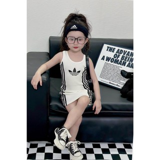 Váy 3 lỗ ôm body sọc eo siêu chất cho bé gái