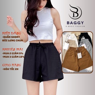 Quần đùi nữ ngắn quần short chắt đũi nữ cao cấp cạp chun thoáng mát phong cách basic BGG219