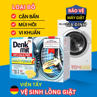 Viên Tẩy Lồng Máy Giặt Đức Denkmit, Vệ Sinh, Khử Mùi, Khử Khuẩn Lồng Giặt (Bán Lẻ)