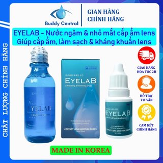 Nước ngâm lens Eyelab 160ml, nước nhỏ mắt cấp ẩm lens Eyelab 15ml - Buddy Central