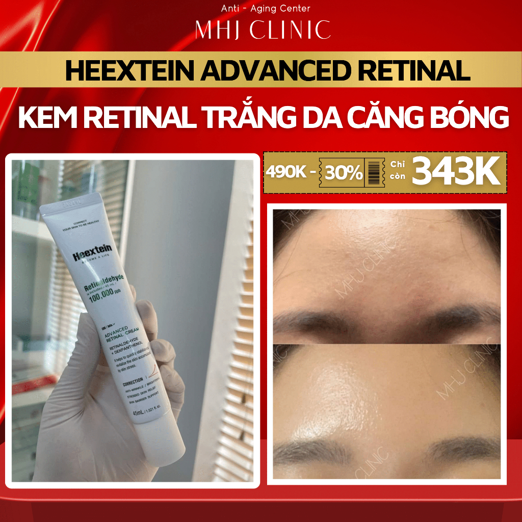 Kem Retinal làm trăng da Heextein Retinaldehyde 100000ppb Advance Cream 45ml