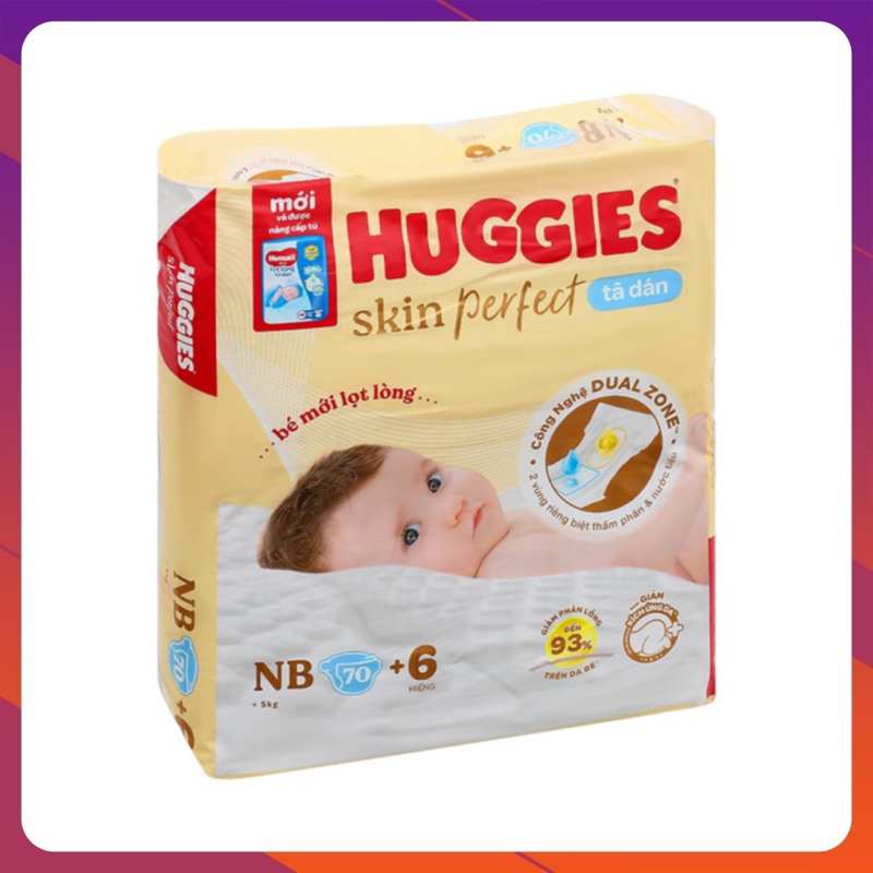 Tã/Bỉm dán sơ sinh Huggies NB76 S54