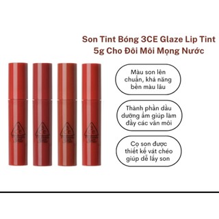 Son tint bóng căng mọng 3ce Glaze Lip Tint