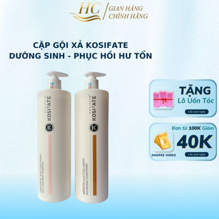  Cặp dầu gội xả dưỡng sinh Kosifate Keratin Collagen hỗ trợ mọc tóc giảm gãy rụng xơ rối HC 1000ml 