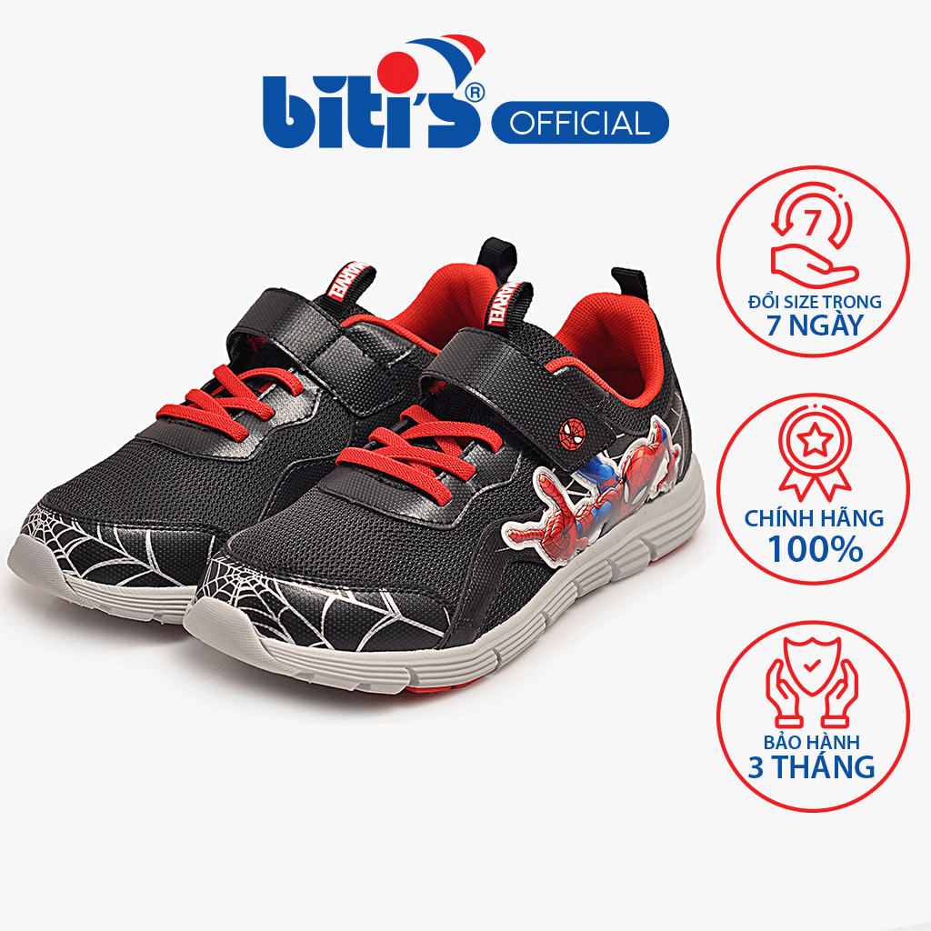 [KG CÓ SIZE ĐỂ ĐỔI]Giày Thể Thao Bé Trai Biti's Spiderman BSB004398DEN ( Đen )