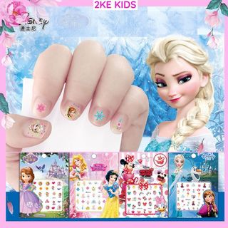 Sticker dán móng tay cho bé gái,hình dáng 3d cho bé gái công chúa elsa ,disney,mickey.2ke kids
