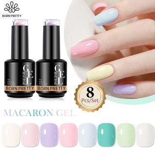 Born pretty gel sơn móng tay set 8 màu macaron bộ sơn gel pastel sơn móng tay gel combo sơn gel 15ml mùa xuân nail