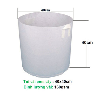 Túi vải trồng cây 40x40cm, túi vải trồng hoa hồng, trồng lựu ấn độ siêu rẻ, siêu bền