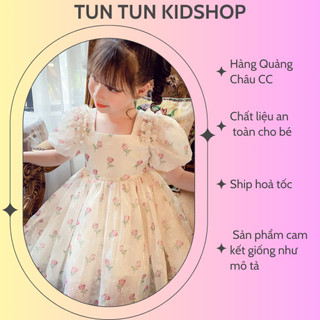 Váy hoa công chúa có nơ cho bé gái