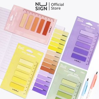 Set 100 Tờ Giấy Note Ghi Chú, Giấy Nhớ Nusign - Giấy Phân Trang Chất Lượng Cao Tiện Lợi, 4 Màu Pastel Học Sinh Văn Phòng