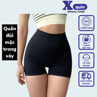 Quần đùi mặc trong váy, mặc chung sơ mi form dài, mặc dạng giấu quần chất thu borip dày dặn Xquin