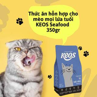 Thức ăn cho mèo vị hải sản Keos cat all stage seafood 1,5kg hạt khô cho mèo mọi lứa tuổi