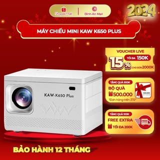 Máy Chiếu Mini KAW K650 Plus Chính Hãng Độ Sáng Cao 4K Full HD Kết Nối Đa Dạng Thiết Bị Qua Bluetooth, HDMI, WiFi