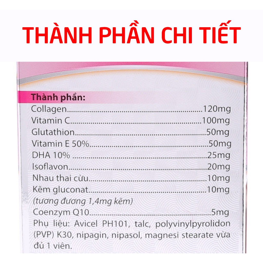 Viên uống đẹp da Collagen Rox Coenzym Q10 tăng nội tiết tố nữ - Hộp 60 viên [Collagen Rox Coenzym Q10]