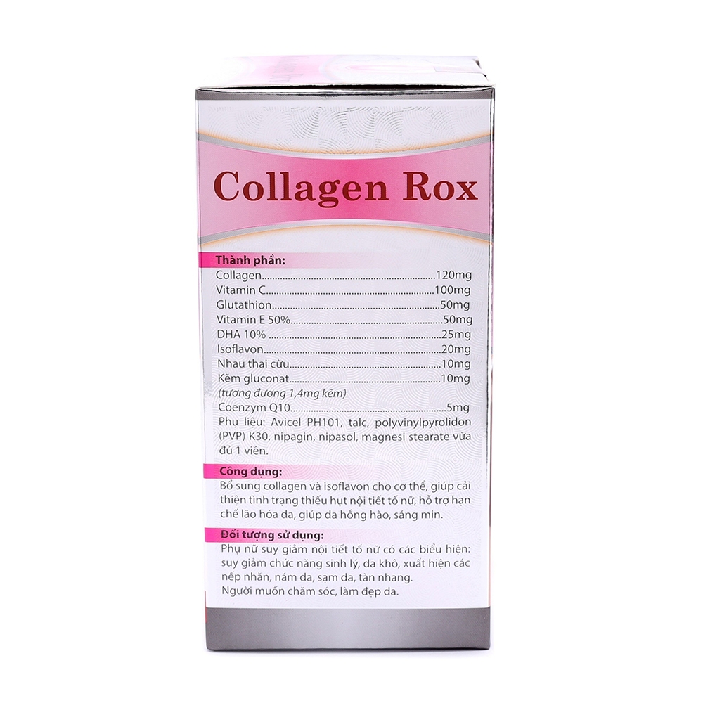 Viên uống đẹp da Collagen Rox Coenzym Q10 tăng nội tiết tố nữ - Hộp 60 viên [Collagen Rox Coenzym Q10]