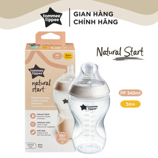 Bình Sữa Ty Siêu Mềm Tự Nhiên Tommee Tippee Natural Start PP 340ml, Núm Ty Của Bình 3-6 Tháng