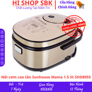 Nồi cơm cao tần sunhouse mama 1.5 lít shd8955 trưng bày số người ăn 2 - 4 người công suất: 1200w cảm ứng có màn hình