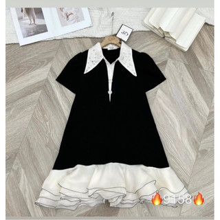 váy cổ nhọn đá chân bèo QP