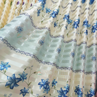  Rèm cửa sổ cửa chính Trang trí phòng ngủ phòng khách Màu xanh đẹp Giá rẻ 