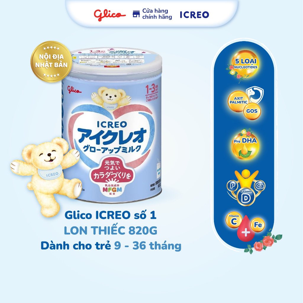 Sữa Glico Icreo Grow - Up Milk (Icreo Số 1) Lon 820g