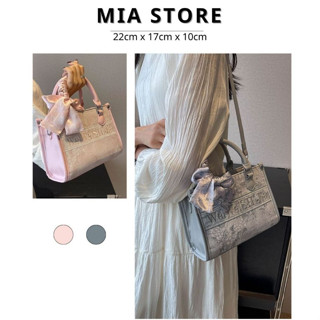 Túi xách tay nữ túi đeo chéo chất da gấm thêu chữ đi chơi đi làm size 22 kèm khăn thanh lịch Quảng Châu cao cấp MIA 28