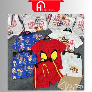 Set 3 bộ siêu nhân nhện marvel 3 màu sắc, chất liệu cotton 4c cho bé - HNOrderChina