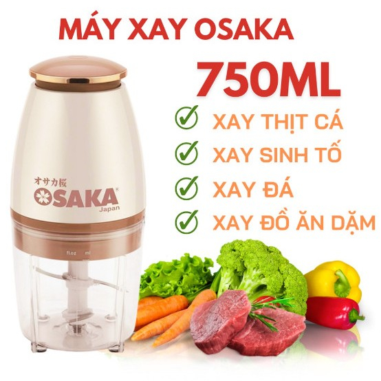 Máy Xay Đa Năng Osaka Nhật Bản, Máy Xay Sinh Tố, Xay Thịt Cao Cấp - Lưỡi Dao Lớn Không Gỉ - Bảo Hành