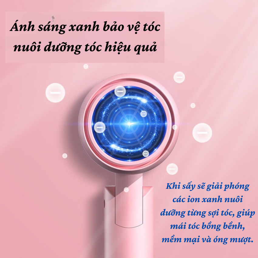 Máy Sấy Tóc Gấp Gọn Mini Tạo Kiểu Công Suất 2200W Chuẩn Salon Máy Sấy Tóc Mini COLLAGEN Sấy Khô Siêu Nhanh_GODWELL
