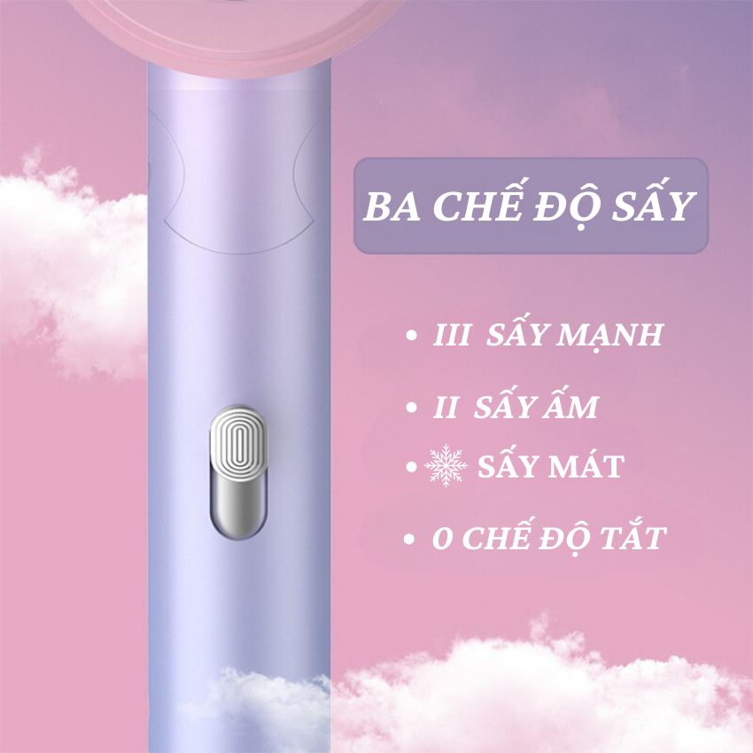 Máy Sấy Tóc Gấp Gọn Mini Tạo Kiểu Công Suất 2200W Chuẩn Salon Máy Sấy Tóc Mini COLLAGEN Sấy Khô Siêu Nhanh_GODWELL
