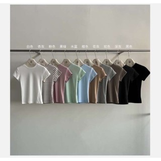 𝗟𝗔 𝗖𝗛𝗔𝗥𝗠𝗘́ |áo baby tee thun tăm cổ tròn 8872 we are