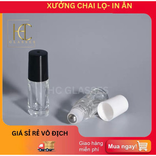 Chai thủy tinh chiết nước hoa, tinh dầu 1ml/ 2ml/ 3ml/ 5ml, chai lăn bi chiết nước hoa, nhỏ gọn - HC GLASSES